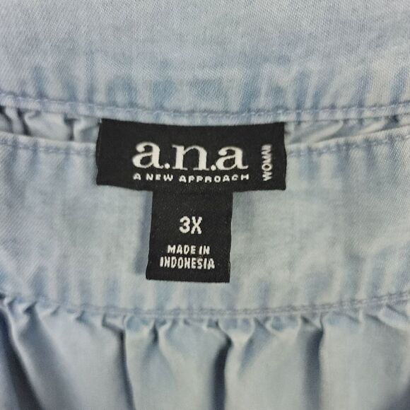 a.n.a a new approach plus size square neck flutter sleeve blouse, 3x - Picture 9 of 9